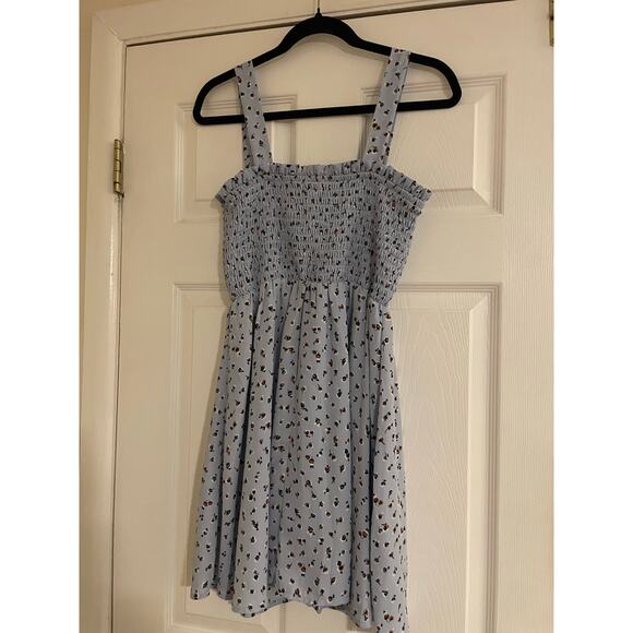 Milkmaid cottagecore floral print sleeveless smocked dress/ long top size medium - Picture 8 of 9